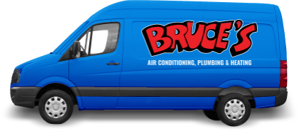 A Bruce's AC & Heating Service Van